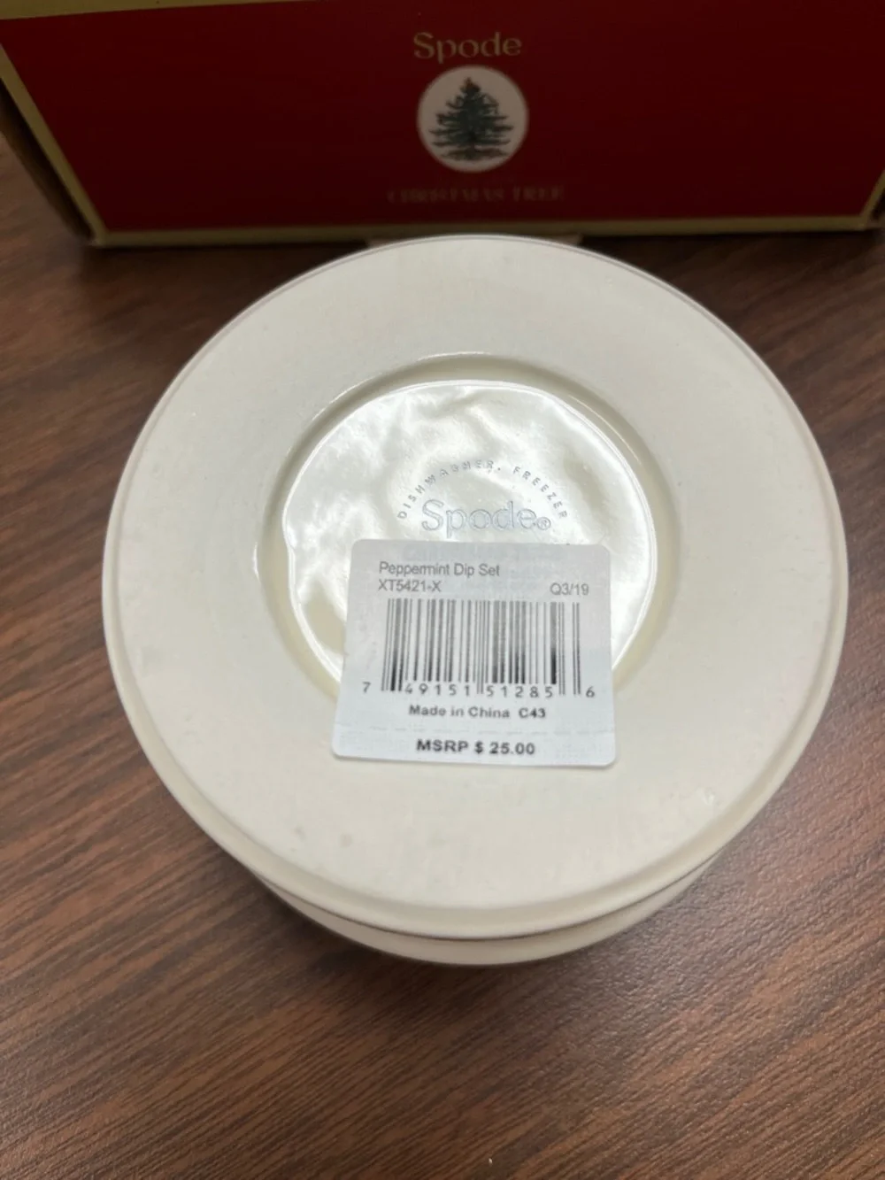 Spode Christmas Tree Peppermint Dip Set, new with tags‎